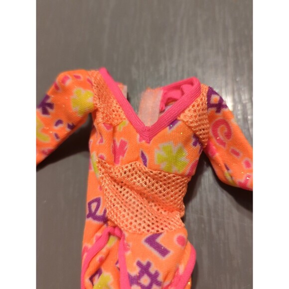 Barbie Workin Out Teresa Bodysuit Leotard Orange Mesh #17318 Mattel 1996 - Picture 4 of 5
